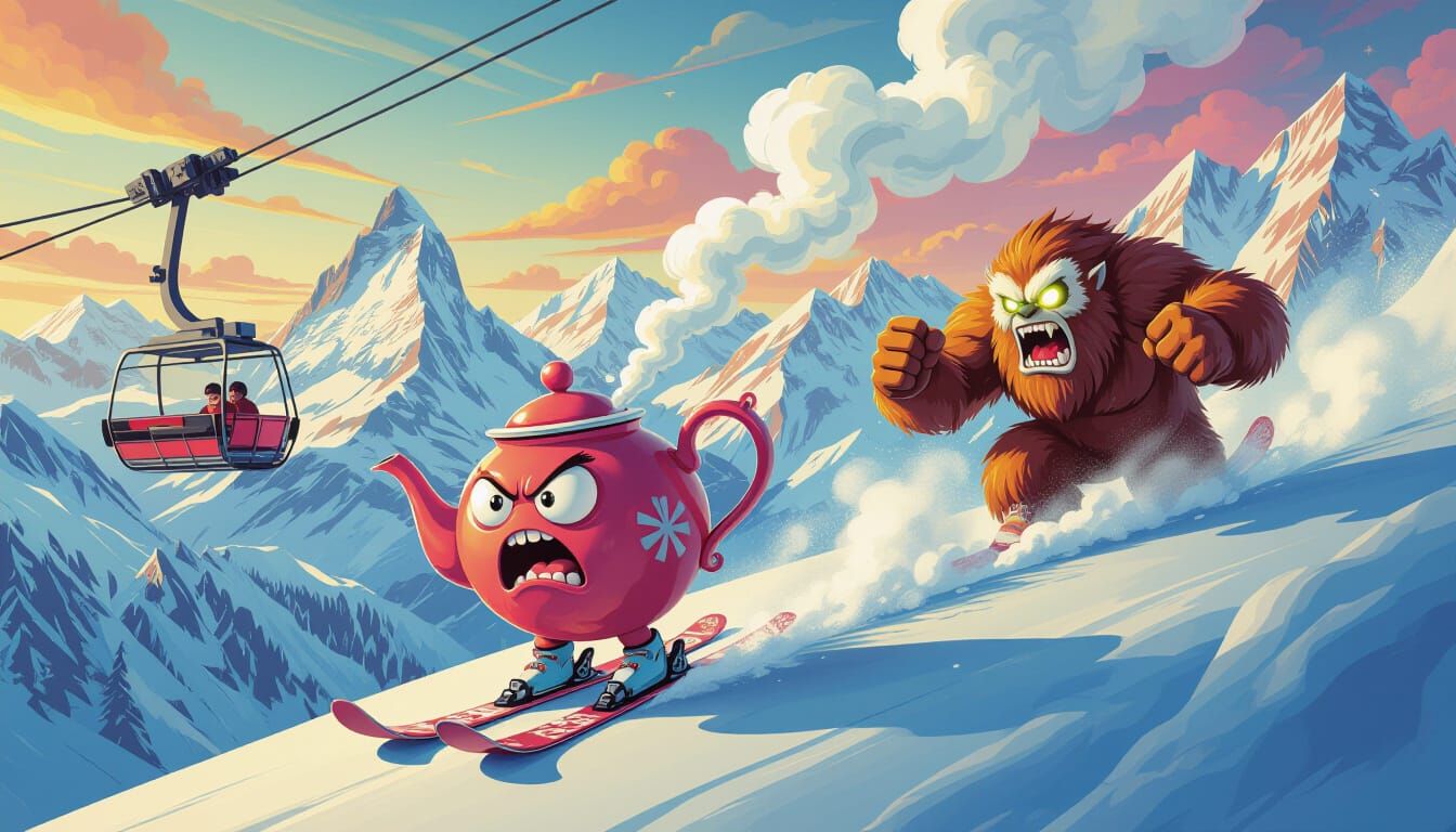 Surreal Teapot Skis From Yeti in Candy Alps