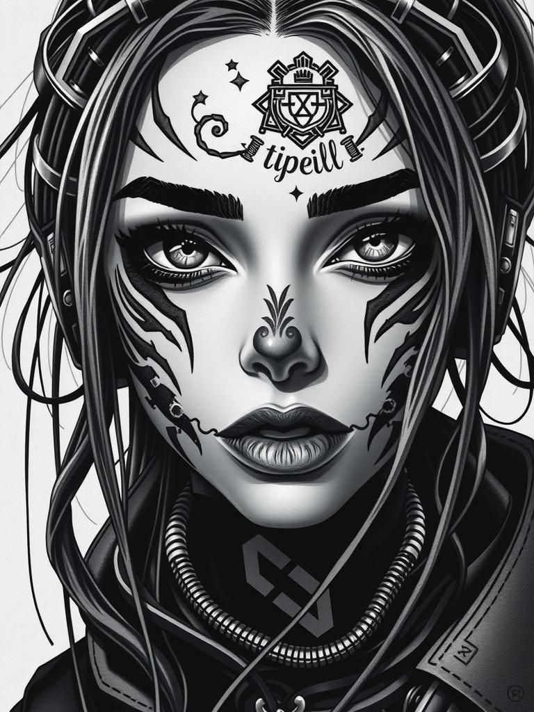 Cyberpunk Woman Portrait in 8-bit Pixel Art