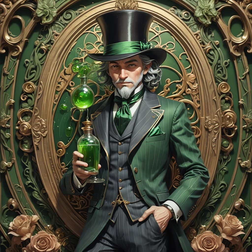 The Wizard from Wicked in Art Nouveau Style