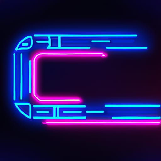 Cyberpunk Letter C with Neon Lights