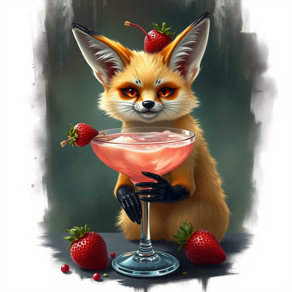 A fruity gelato fennec fox cocktail