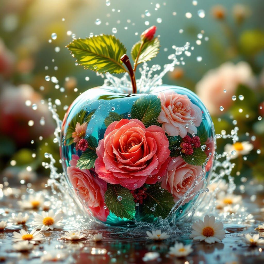 Crystal Apple Radiates Aquamarine and Emerald Magic in Hyper...