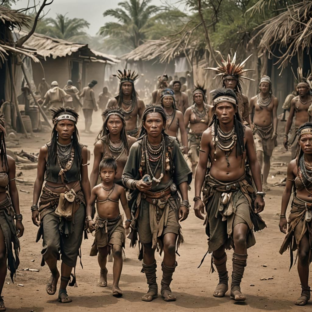 Dystopian Gender-Neutral Culture with Roaming Tribes
