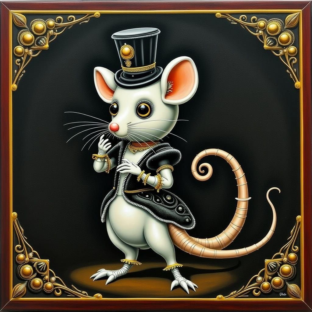 Porcelain Rat in 18th-Century Attire