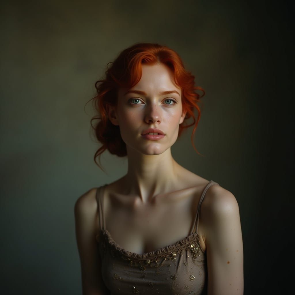 Young Woman with Red Hair: Cinematic Portrait