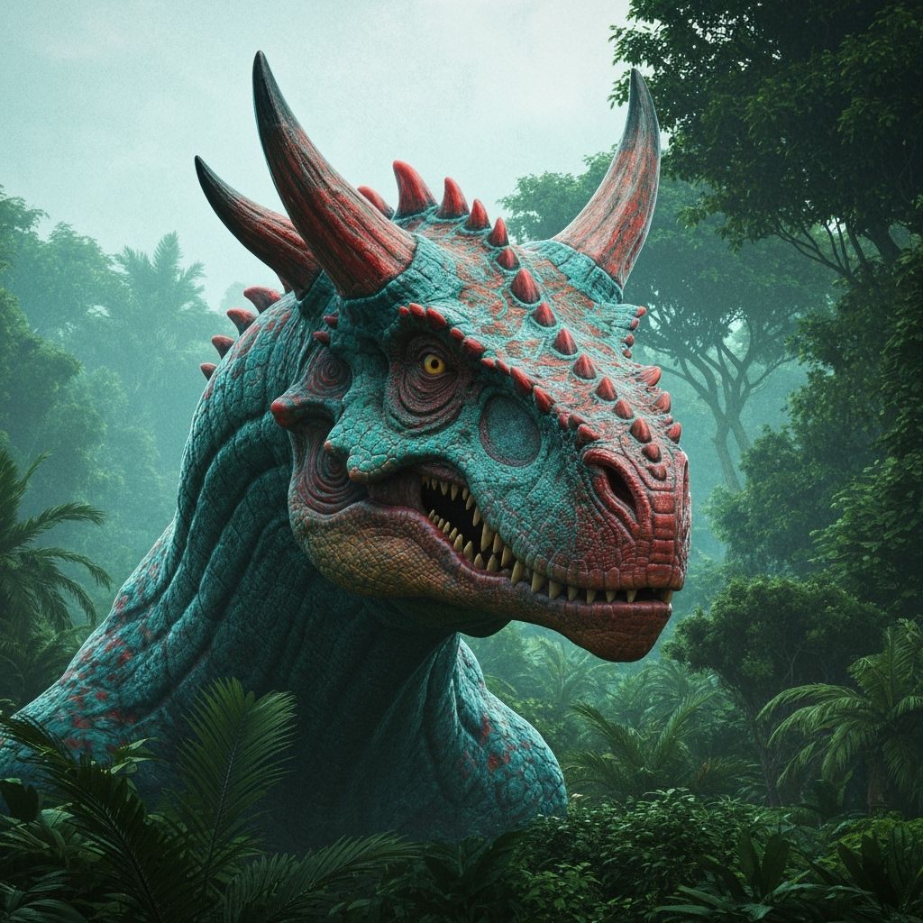 Hybrid Dinosaur: T-Rex Body, Triceratops Head