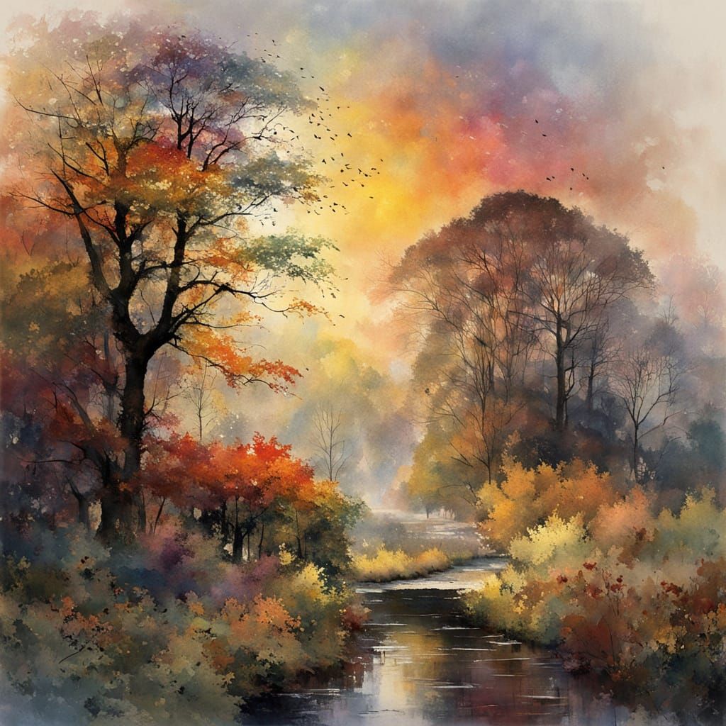 Ethereal and mystical Autumn landscape