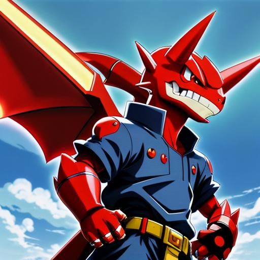 Guilmon from Digimon Tamers in Anime Style