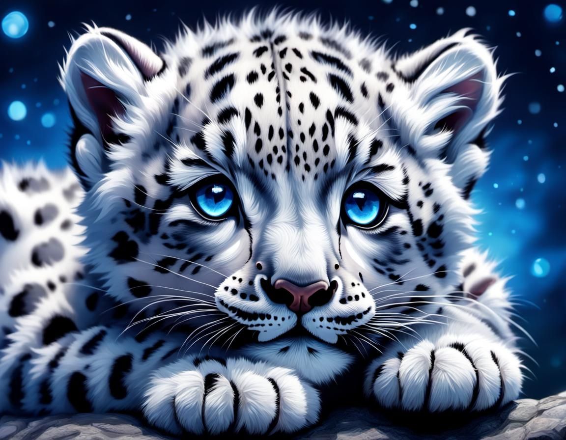 snow leopard cub