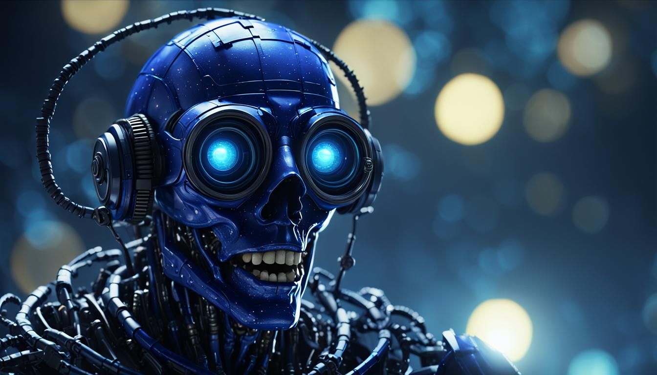 Dark Sci-Fi Transhumanism in Volumetric Lighting