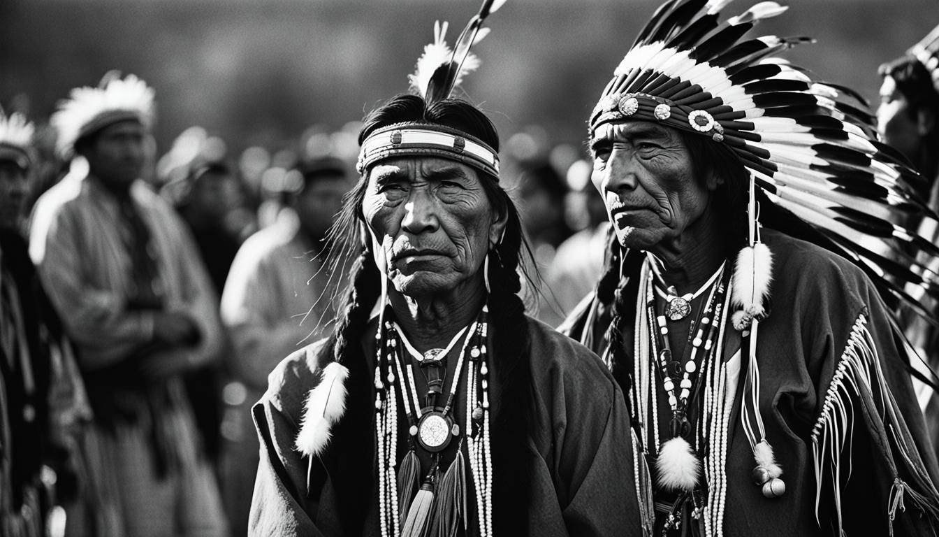 Native American Mono Men Pow Wow Dance, Black and White