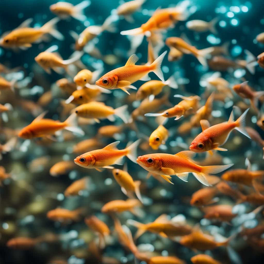 School of Fish in Natural Light Photography