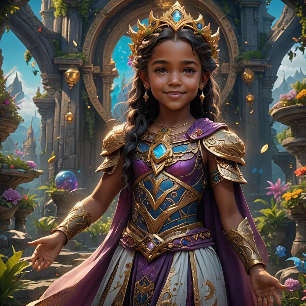 Goddess Aliana happy and wise child