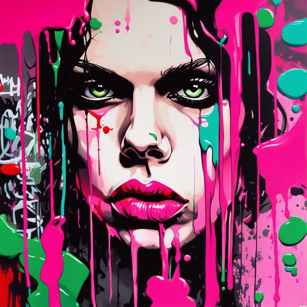 Pop Art of Ville Valo with Graffiti Elements