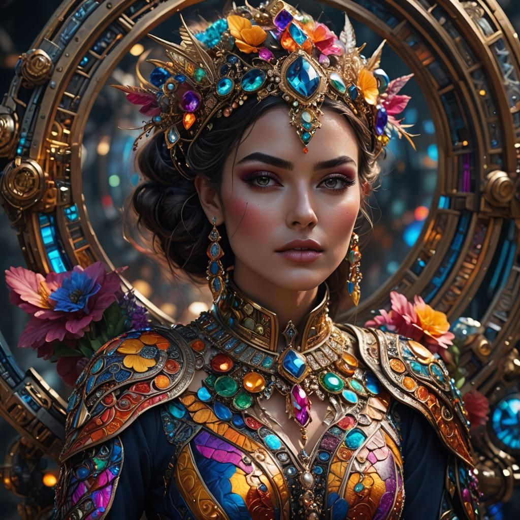 Beautiful Woman in Hyperrealistic Fantasy Portrait