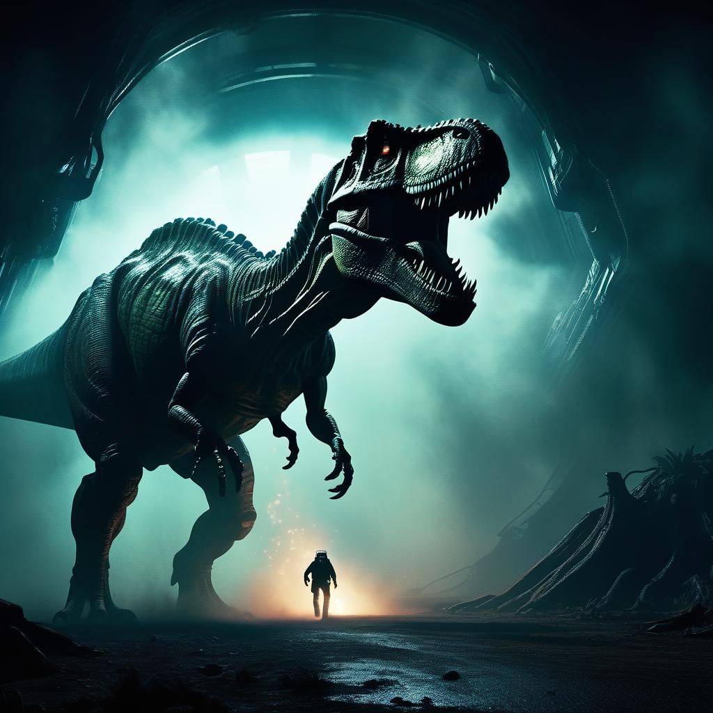 T-Rex Emerges from Portal in Area 51