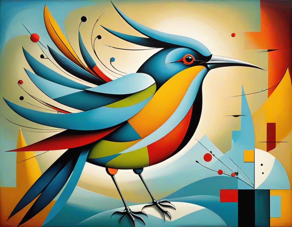Surreal Avian Form in Vibrant Colors