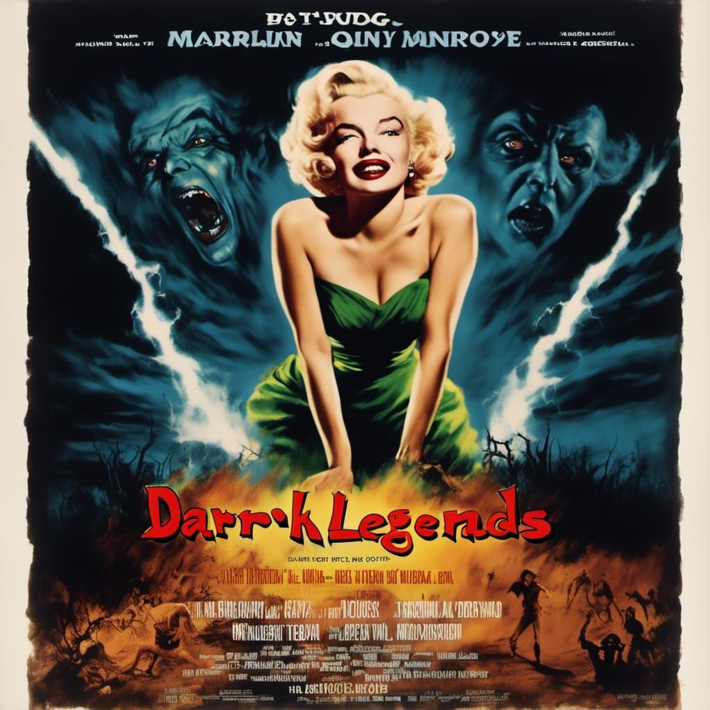Marilyn Monroe Supervillain in 60s Movie Poster