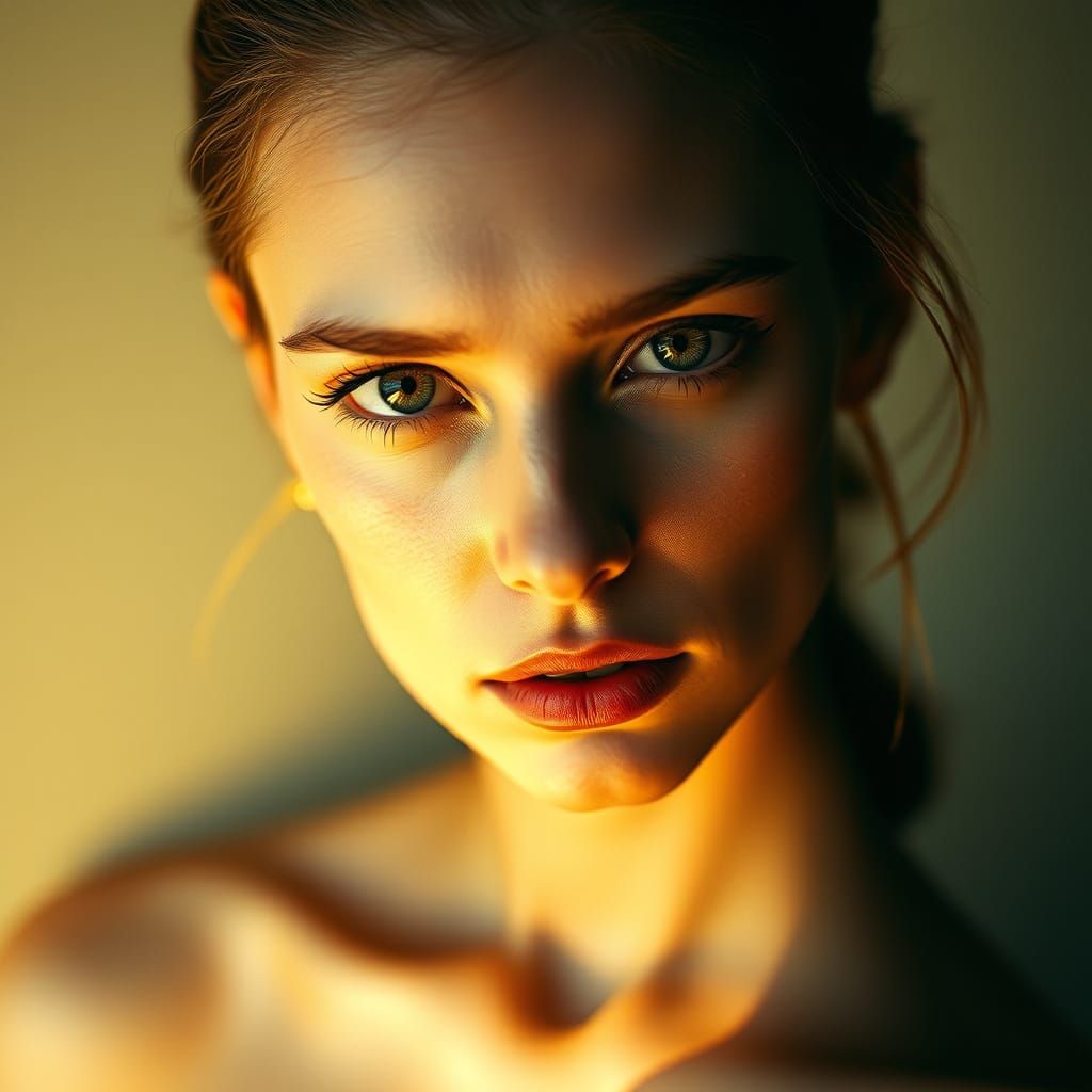 Intense Woman Portrait in Cinematic Editorial Style