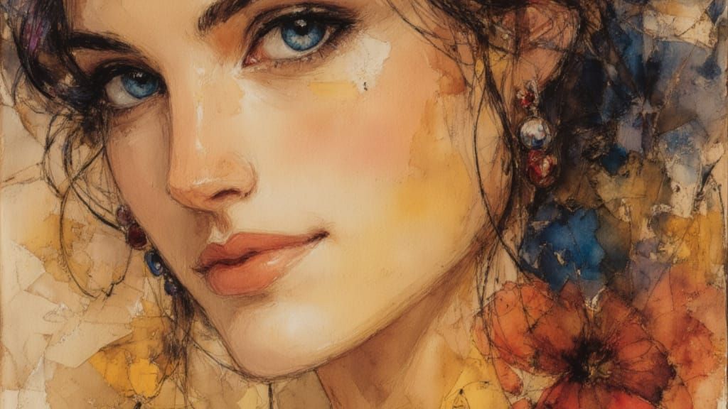 Elegant London Princess in Oil Painting Style