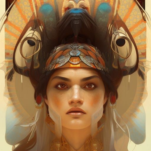 Wesakechak Portrait in Hyperdetailed Digital Art Style