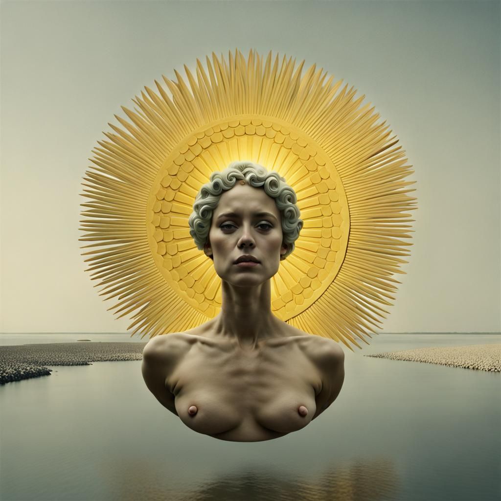 Sun Goddess Optical Illusion, Modern Photography