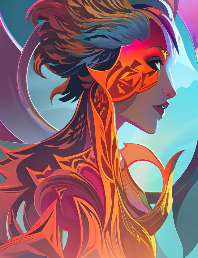 Crystalline Girl in Gouache Style