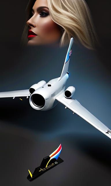 Blonde Pilot in Grand Canyon Race, 8K Art