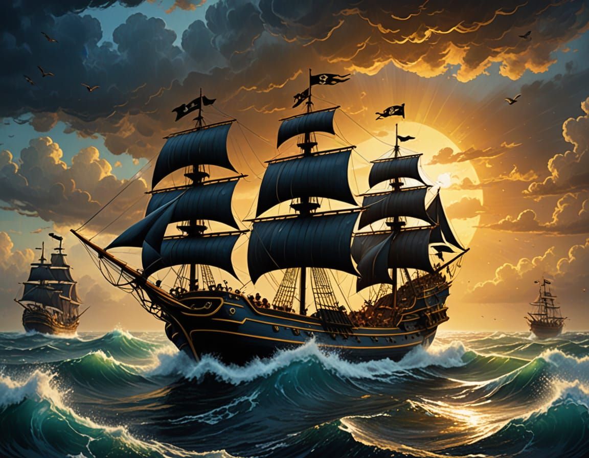 Whimsical Pirate Rubber Duck Ship Sails the High Seas