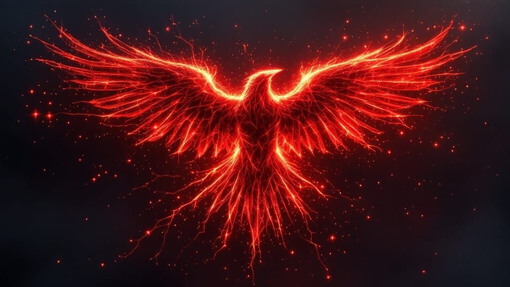 Electric Fire Raven in Cyberpunk Style