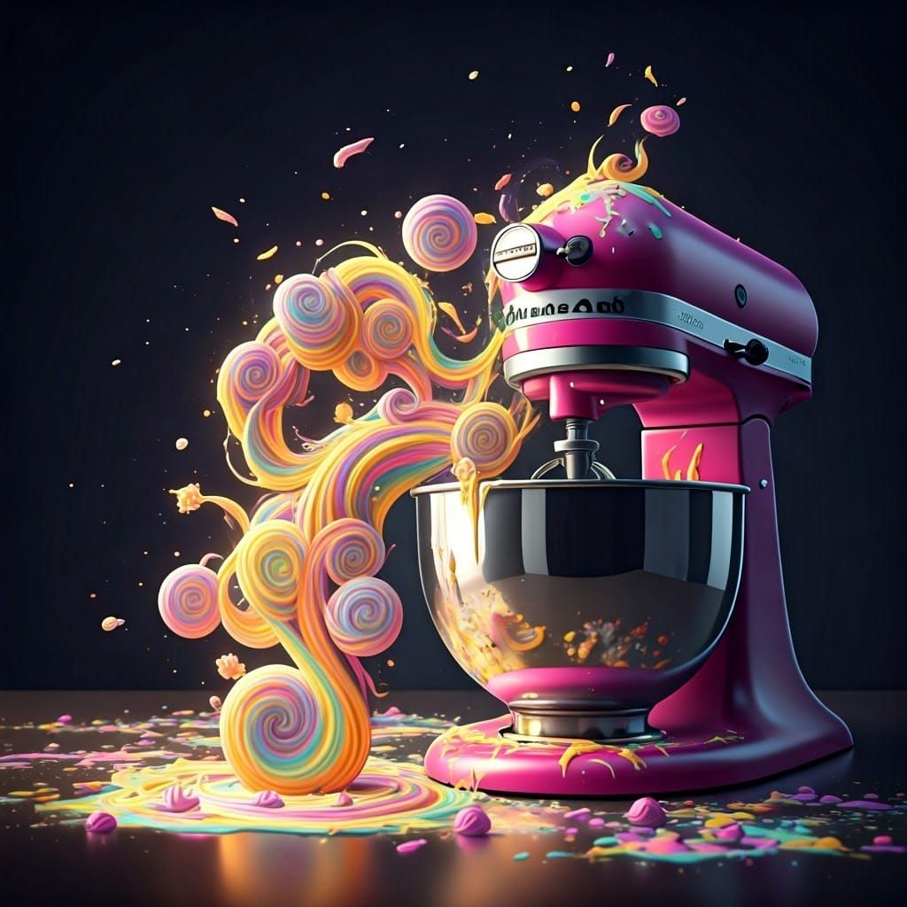 KitchenAid Mixer and Frosting Horses in Anime Style