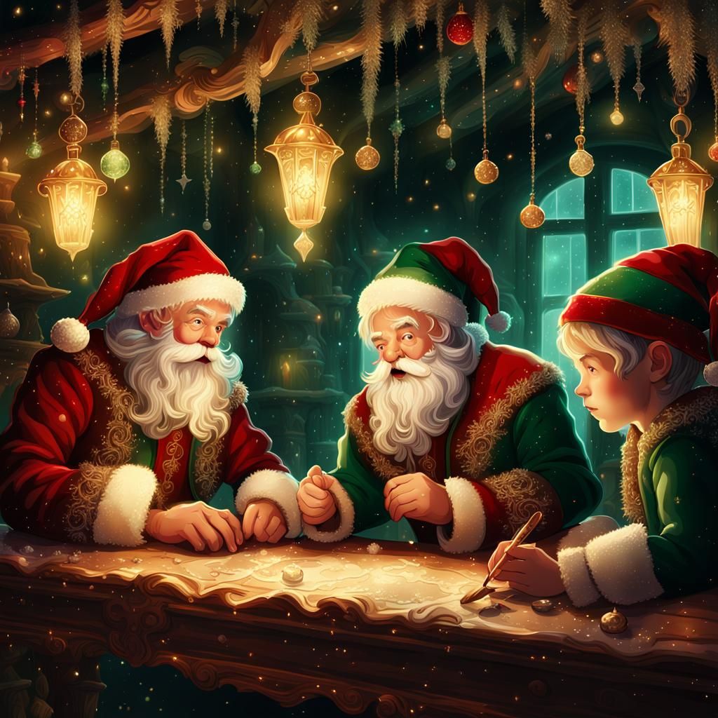 Baroque Santa's Workshop: Emerald and Crimson