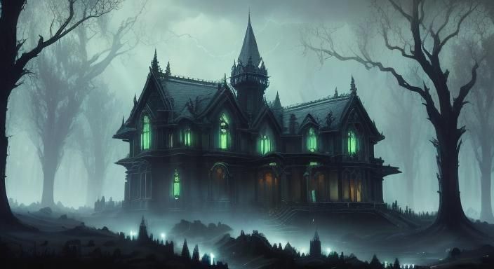 Eerie Victorian House on Dark Country Road