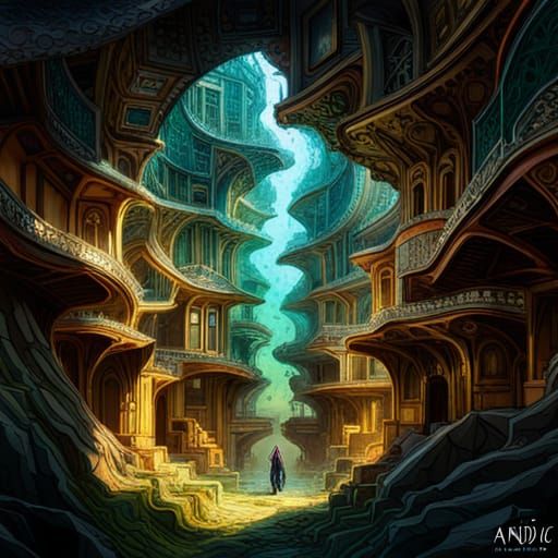 Magic Nature Portal Vortex in Cyberpunk Style