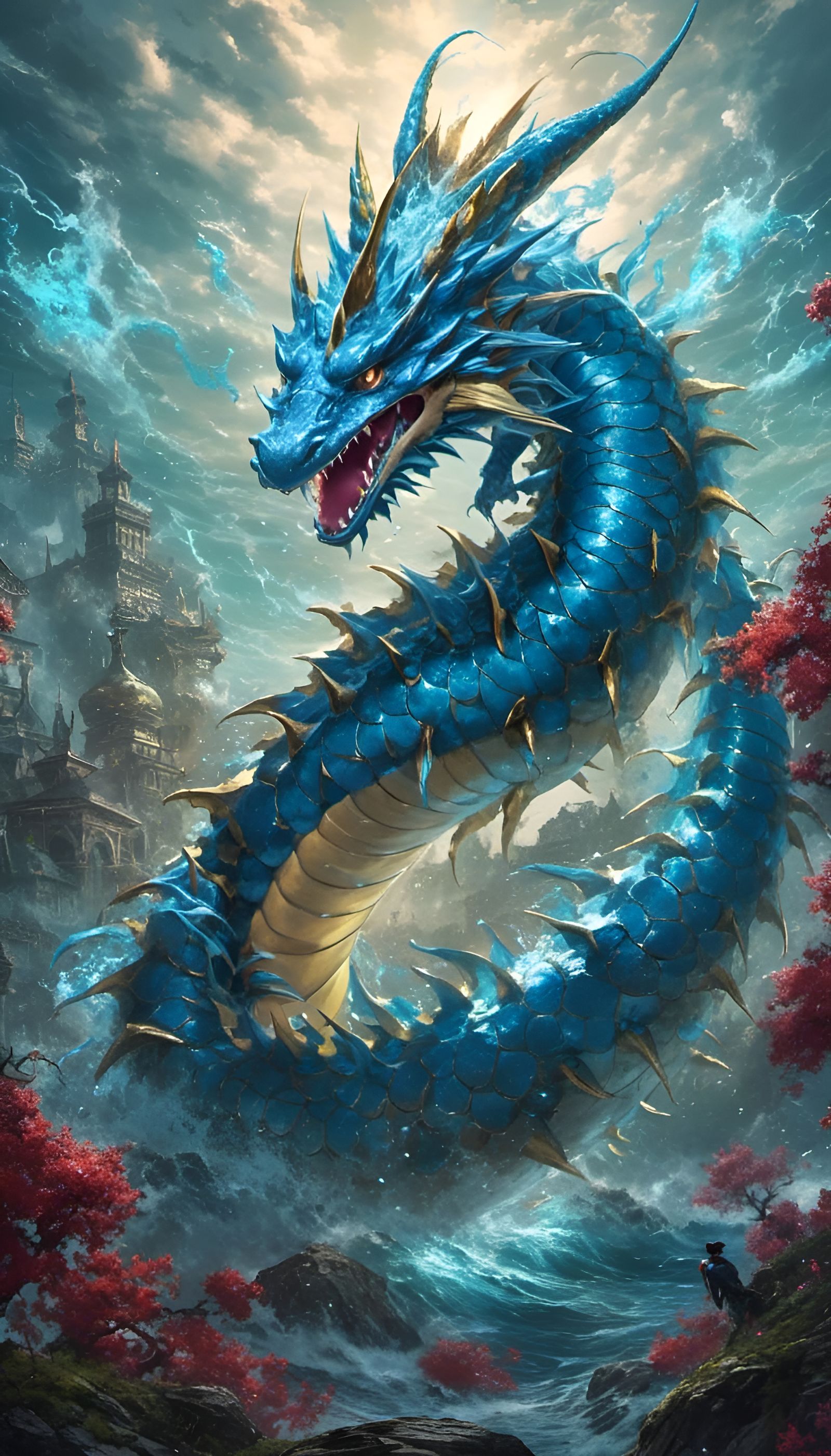 Gyarados Pokemon as Robot Monster Portrait