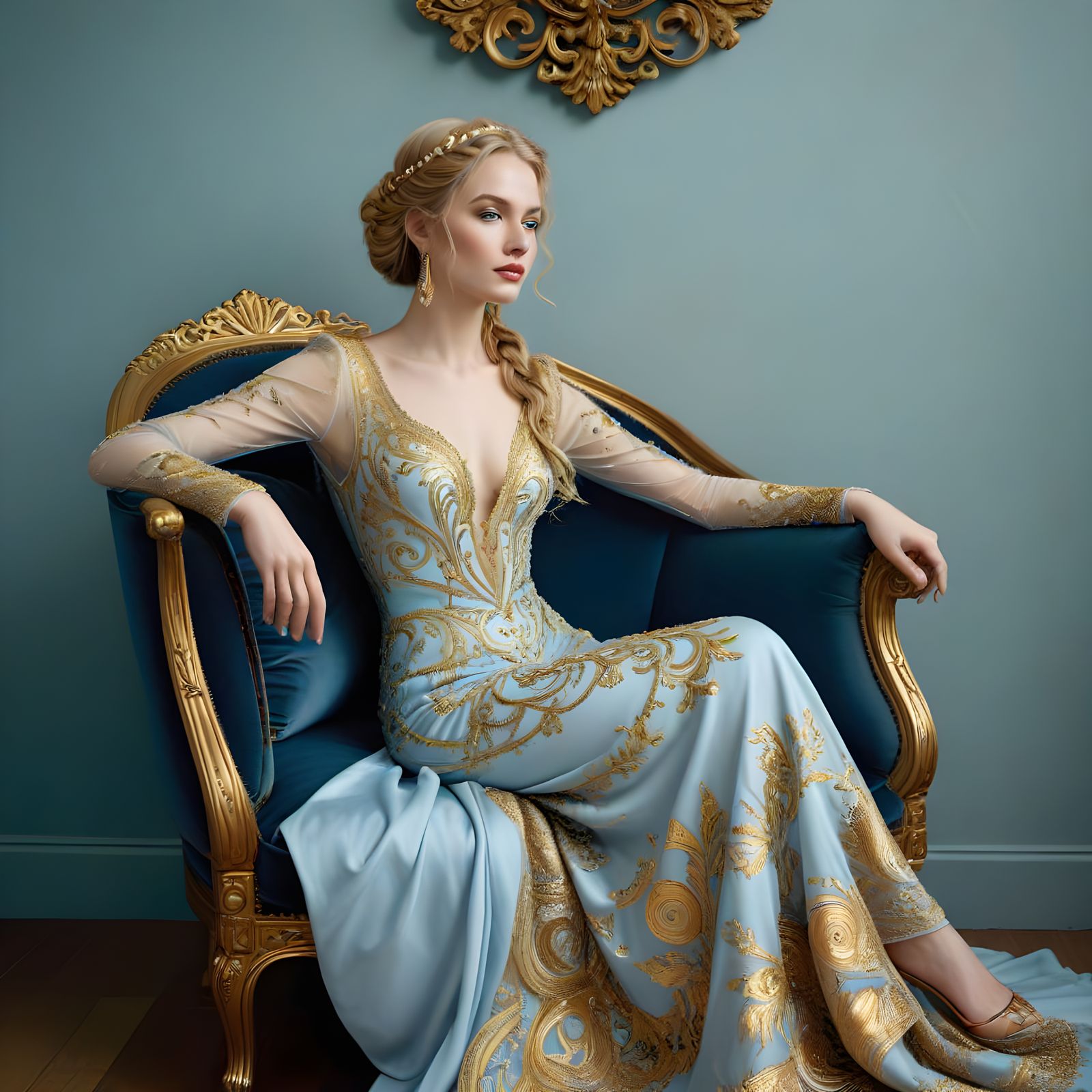 Regal Beauty in Opulent Gown