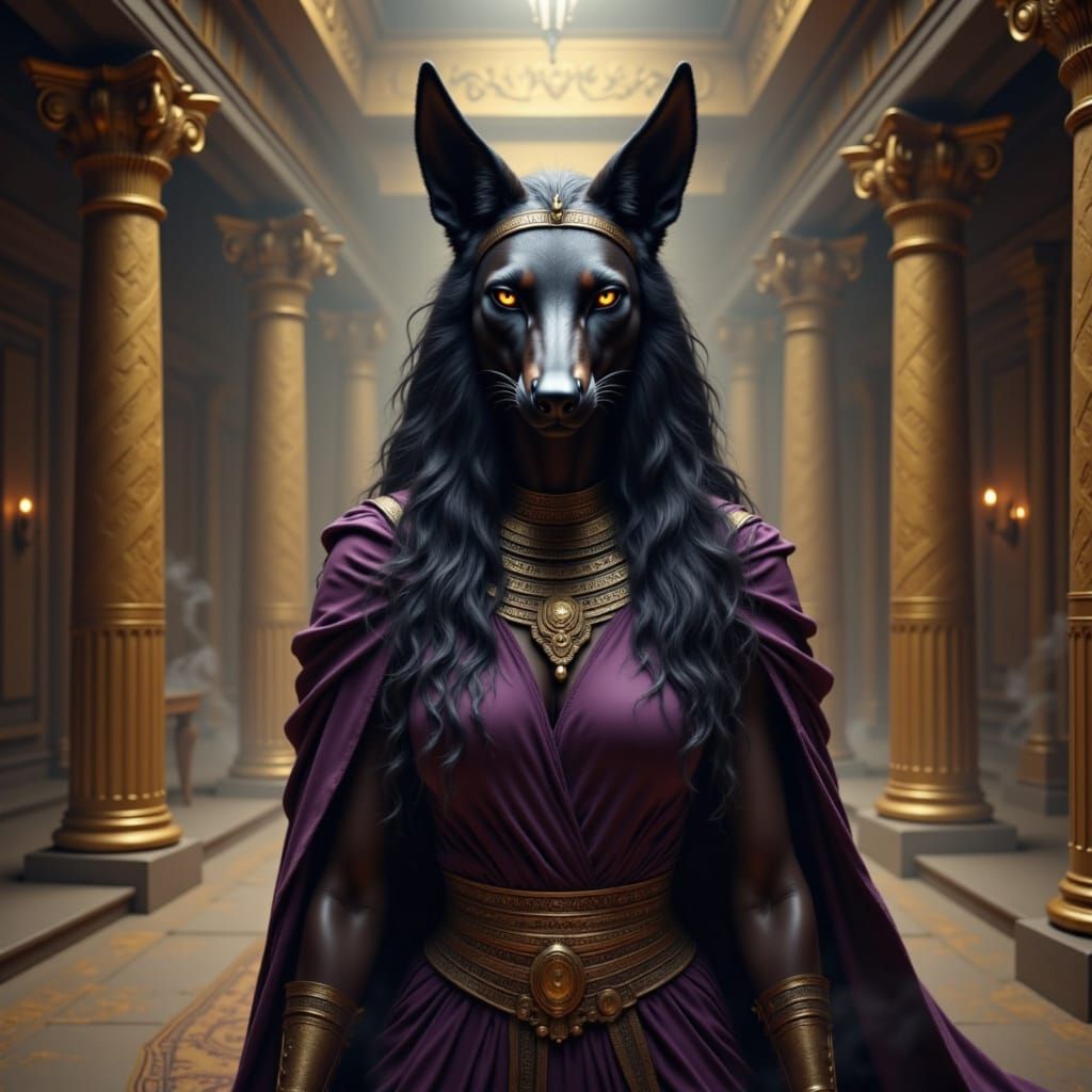 Anubis Courtier in Obsidian and Gold Hall