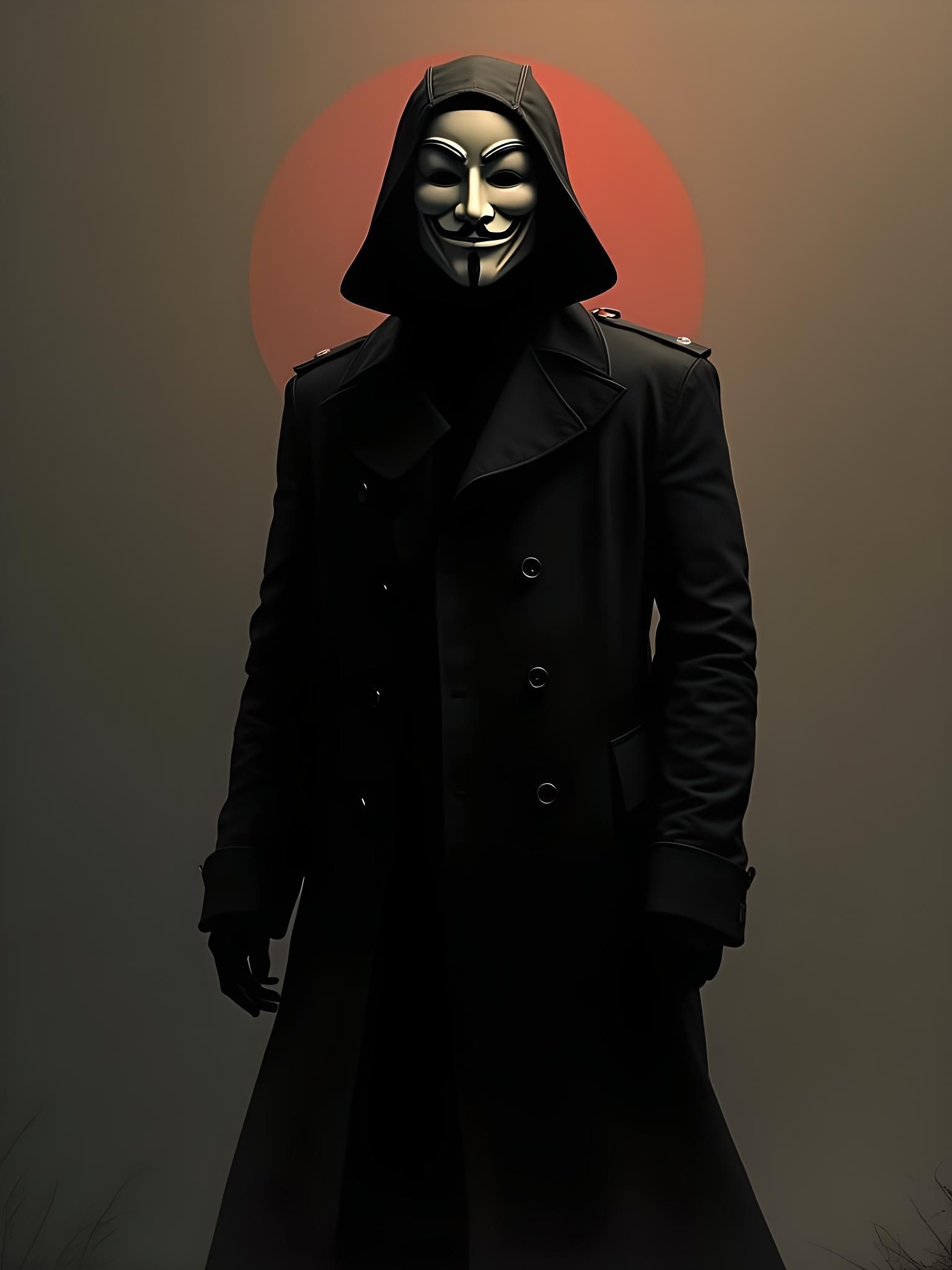 Faceless Figure in Mask, Ash Thorp-Inspired Art