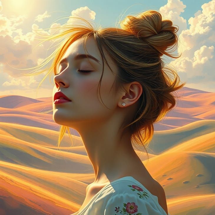 Dreamlike Portrait in Surrealist Style