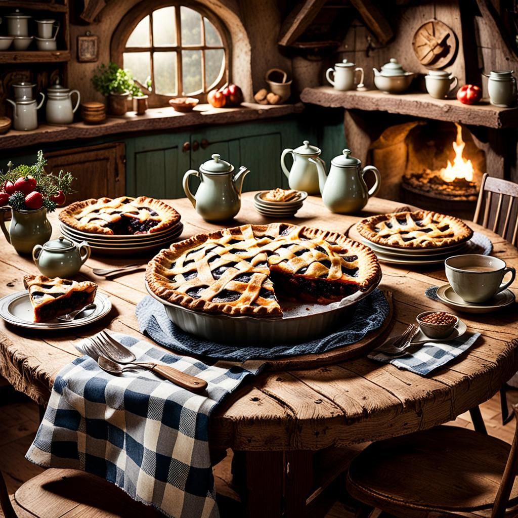 Magical Pie in the Burrow's Kitchen