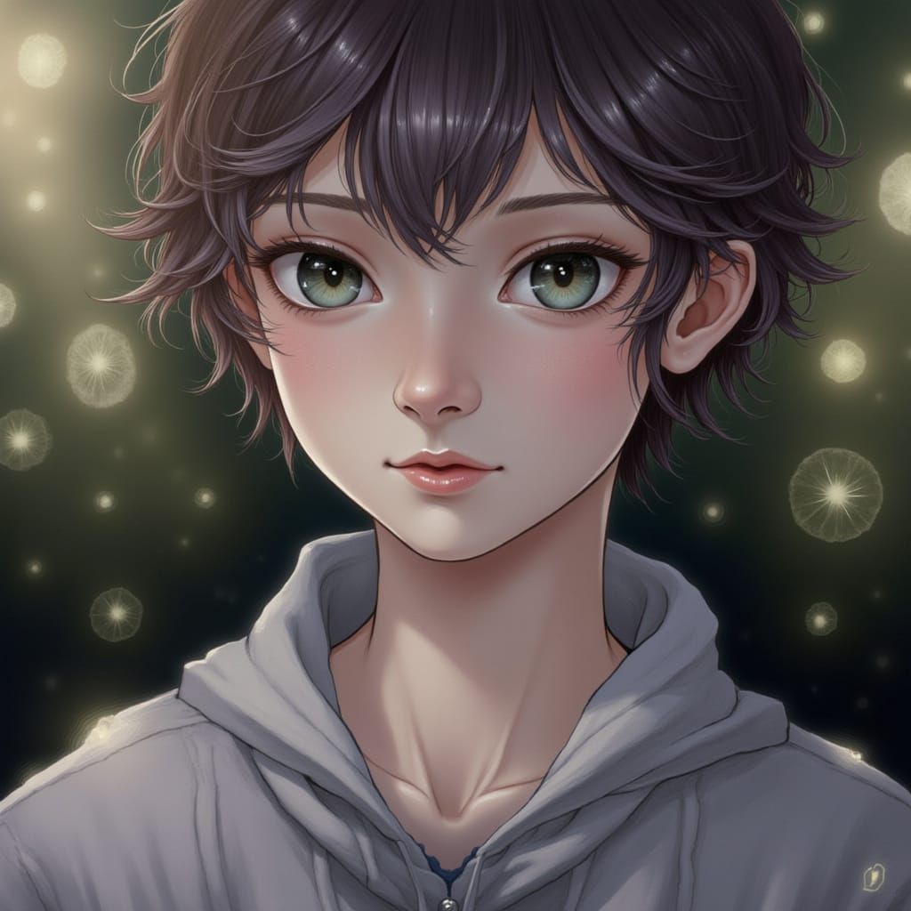 Abstract Purple Lightning Storm at Night