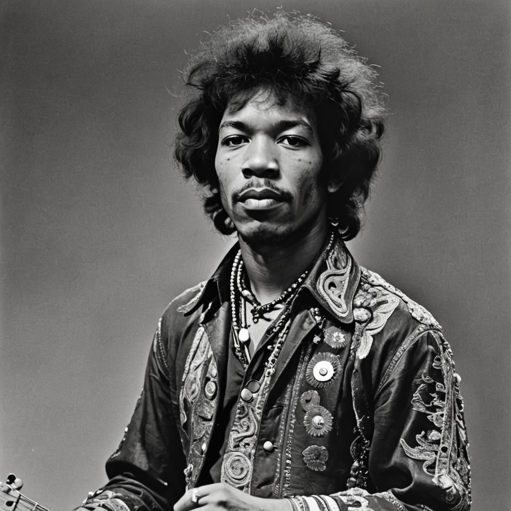 Psychedelic Portrait of a Guitar Legend