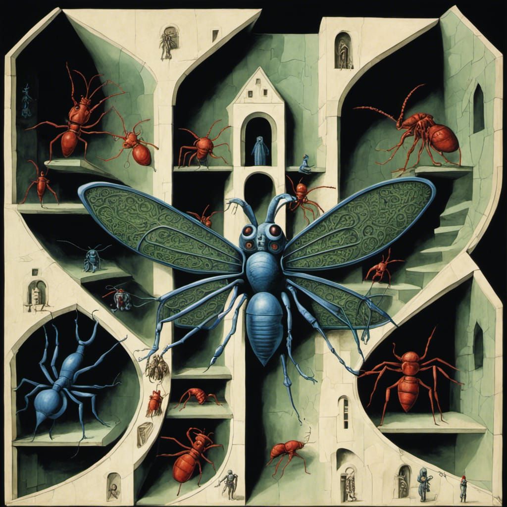 Grotesque Gothic Cathedral with Hieroglyphic Cthulhu