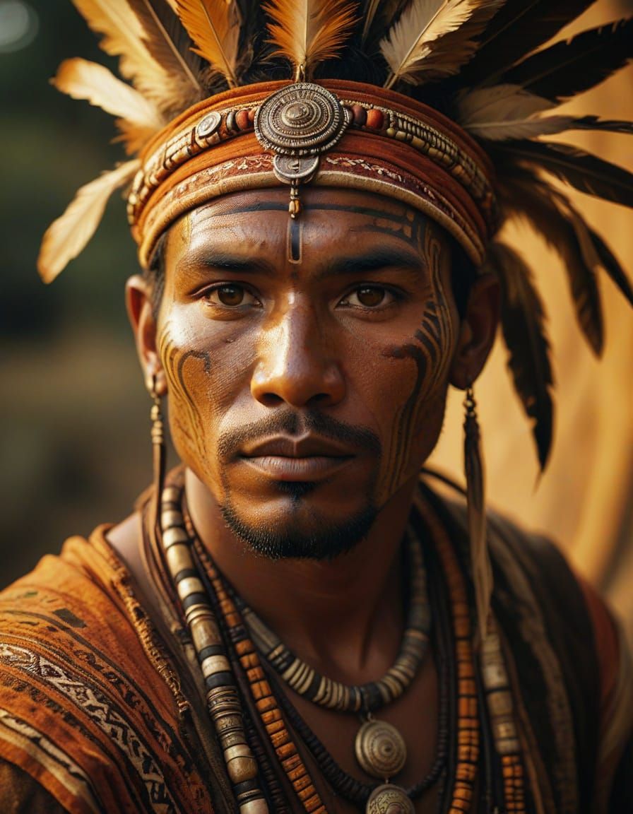 Tribesman in Traditional Clothing: Ethnographic Documentary