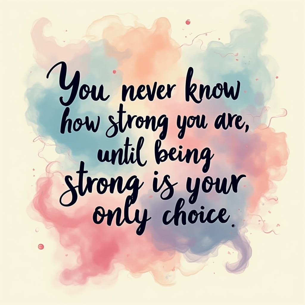 Ethereal Smoke Swirls with Cartoonish Inspirational Quote