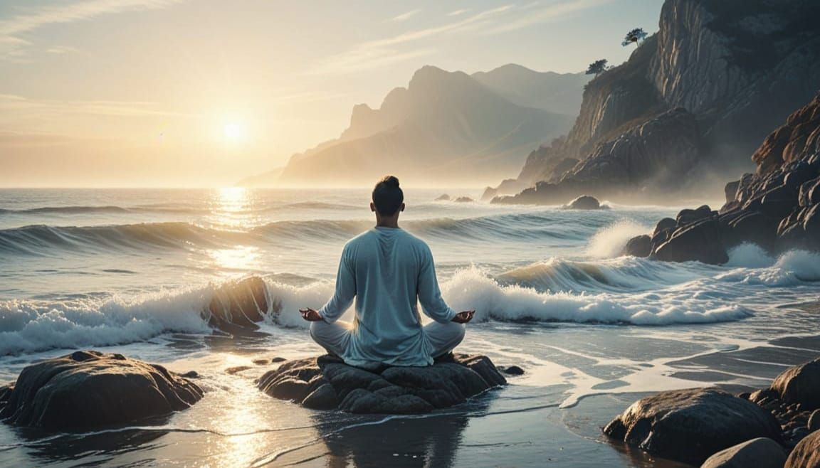 Zen Ocean Meditation in Cool Minimalist Style