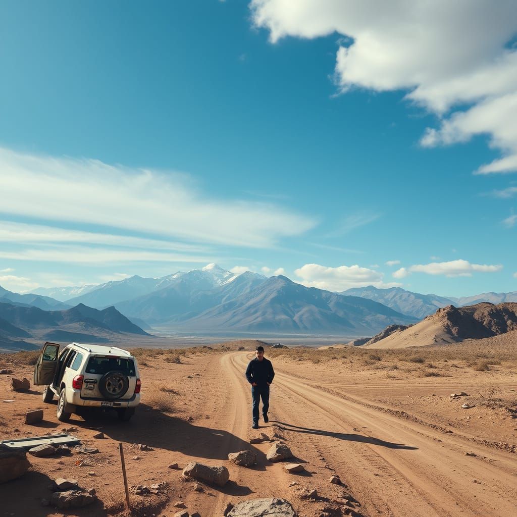 Abandoned Off-Road Landscape in an Eerie Atmosphere