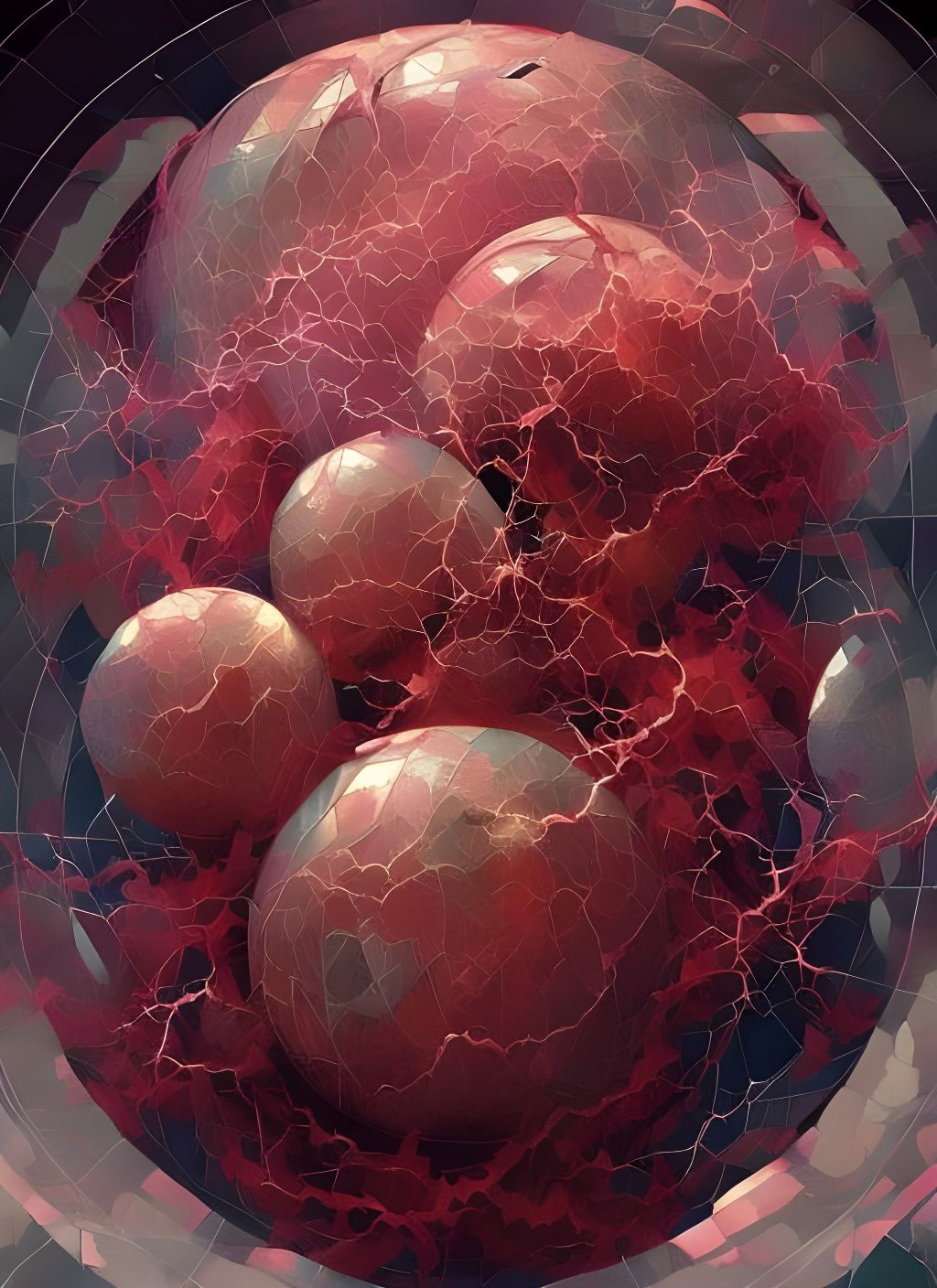 Explosive Nebula Inside Cracked Sphere