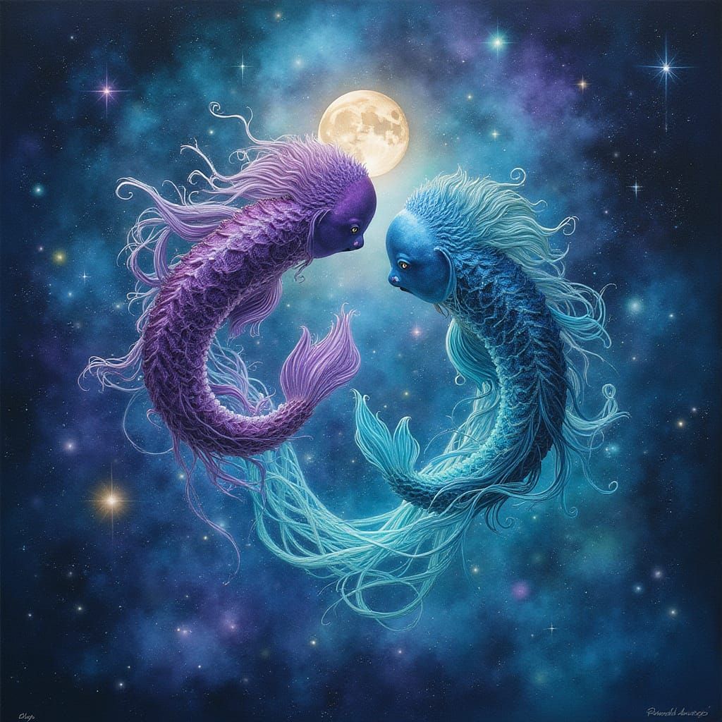 Astral Cosmic Dreamscapes in Vibrant Turquoise and Amethyst