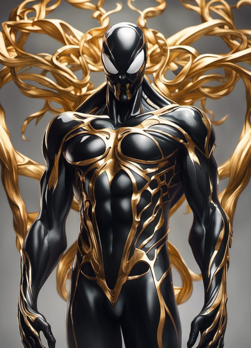 Gold Venom Symbiote in Art Nouveau Style